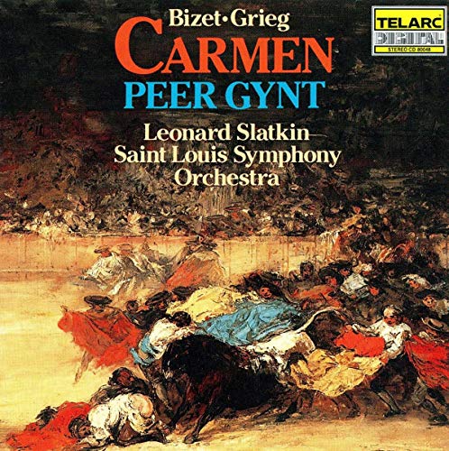 CD cover: "Carmen/Peer Gynt" by Bizet-Grieg, featuring a painting of bullfighters.