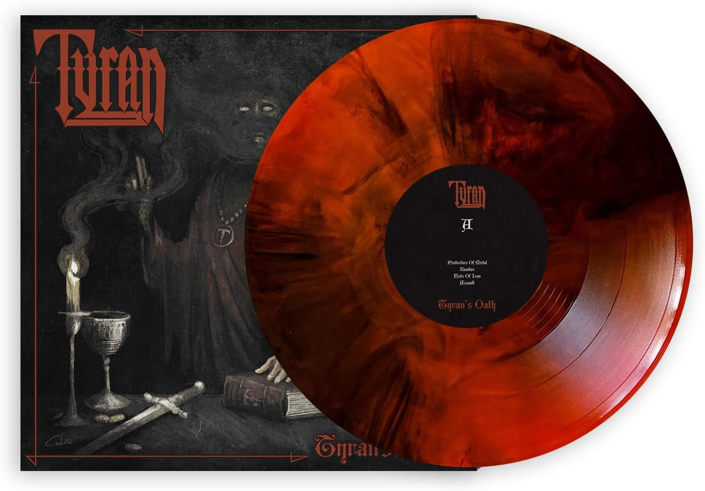 Tyran's "Tyrans Oath" vinyl record with dark, illustrated cover art.