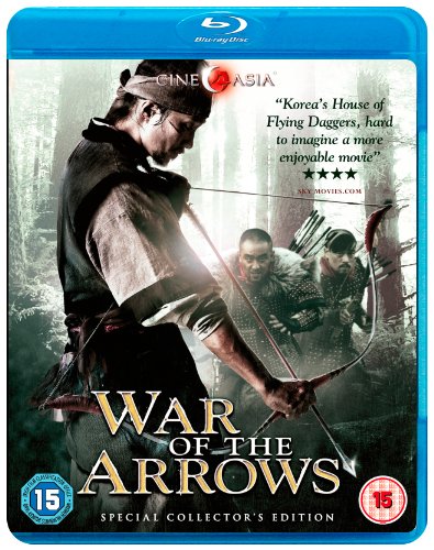 Blu-ray cover for "War of the Arrows" featuring a warrior with a bow.