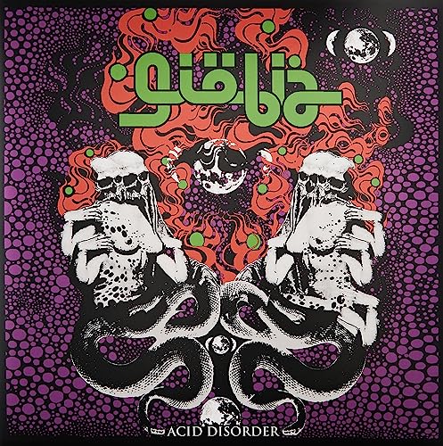 Psychedelic album cover with skulls, snakes, and swirling, colorful patterns.