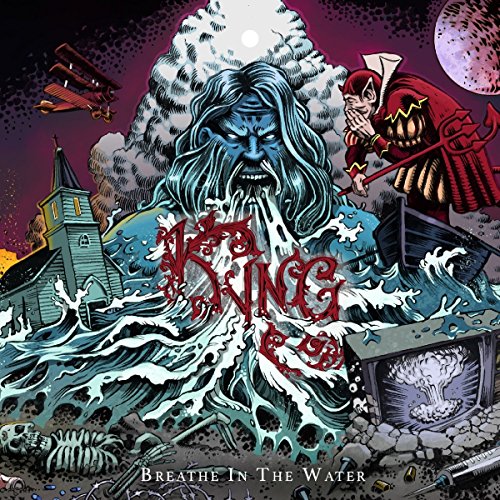 CD cover art: surreal scene with waves, figures, and a church.