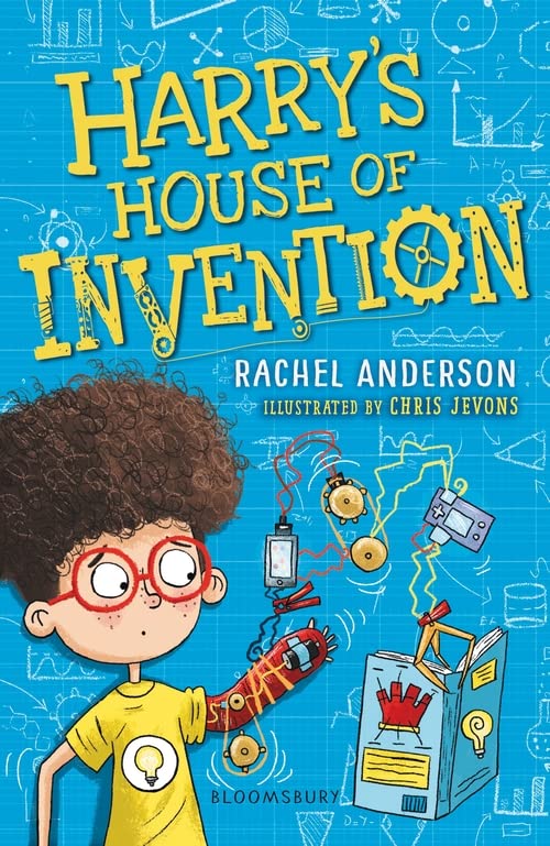 Book cover titled Harry's House of Invention featuring a boy with a robotic arm.