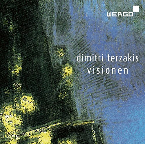 CD cover for Dimitri Terzakis’ “Visionen” with abstract blue and yellow imagery.