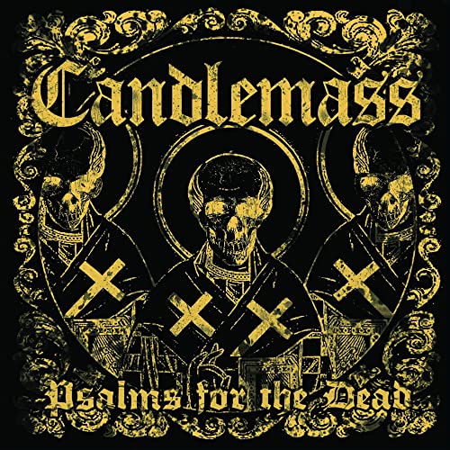 Candlemass album cover: dark, ornate design with skeletal religious figures.