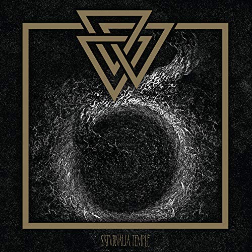 CD cover for Saturnalia Temple - Gravity, featuring a dark, swirling vortex.