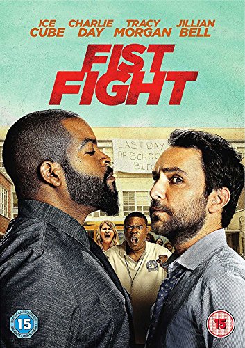 Fist Fight" DVD cover featuring Ice Cube and Charlie Day facing each other.