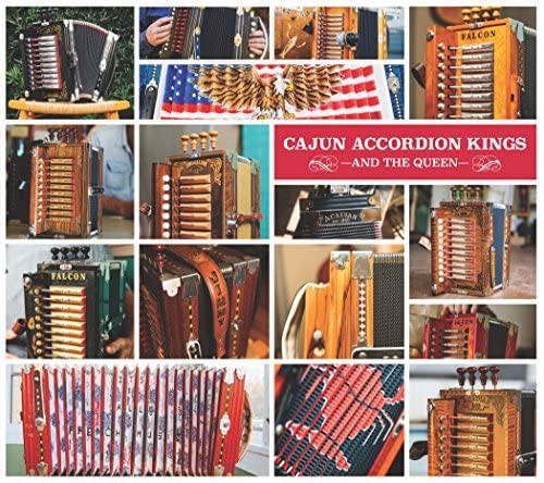 CD cover featuring a collage of vintage accordions and an American flag.