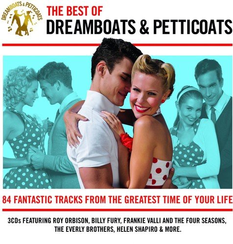 CD cover for “The Best Of Dreamboats And Petticoats” featuring couples dancing.