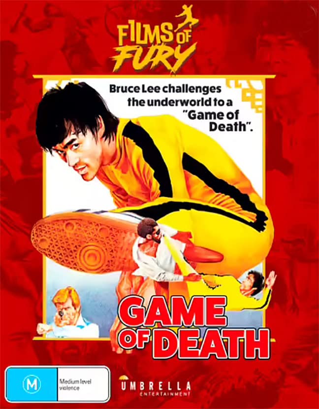 Films of Fury V" Blu-ray cover featuring Bruce Lee with an umbrella.