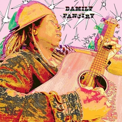 Album cover for Damily’s “Fanjiry” featuring a person with a guitar.