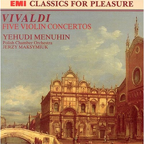 CD cover for Vivaldi’s Five Violin Concertos featuring a Venetian building.