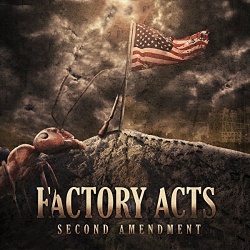 CD cover: ant, American flag, rifle, and stormy, desolate landscape.