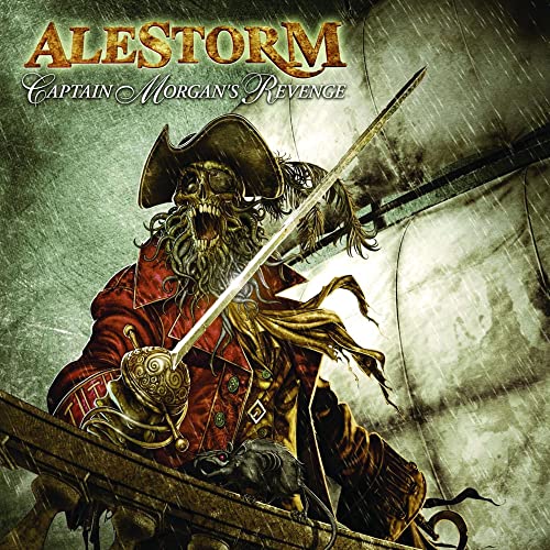 Alestorm album cover: skeletal pirate with swords on a ship.