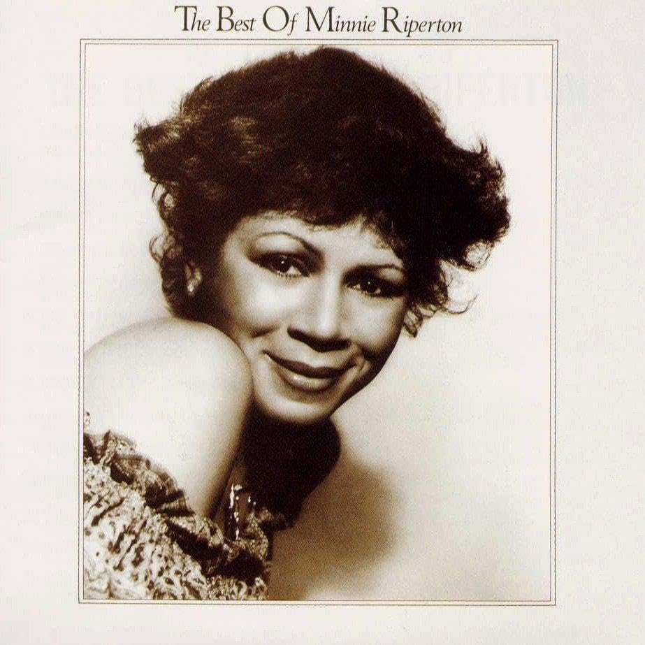 Close-up portrait of Minnie Riperton on a CD album cover.