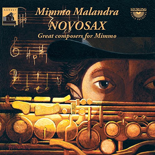 CD cover featuring a portrait of Mimmo Malandra with a saxophone.