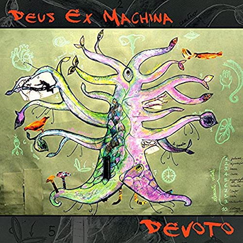 CD cover for "Devoto" by Deus Ex Machina, featuring colorful, abstract art.