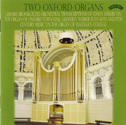 CD cover for “Two Oxford Organs” featuring a pipe organ interior.