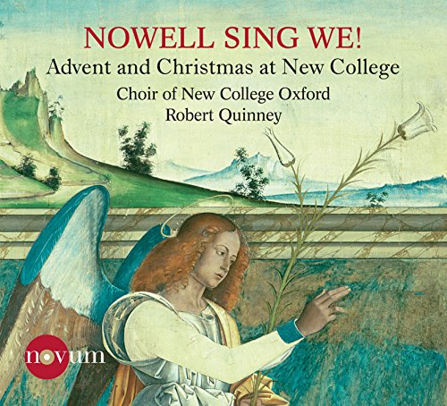 CD cover: angel with flowers, landscape, text “Nowell Sing We!”