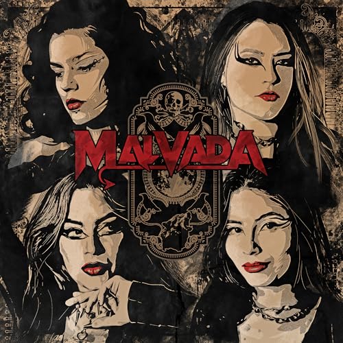 CD cover for Malvada, featuring four women with dark hair and makeup.