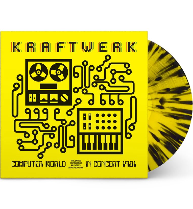 Vinyl record: "Computer World In Concert" by Kraftwerk, with circuit board art.
