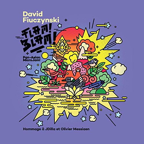 CD cover with colorful, abstract floral and starburst illustration.