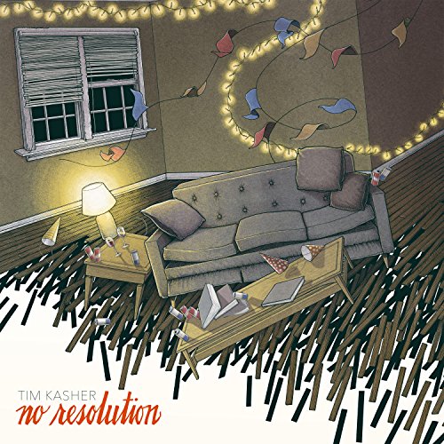 Album cover for Tim Kasher’s “No Resolution” showing a messy room illustration.