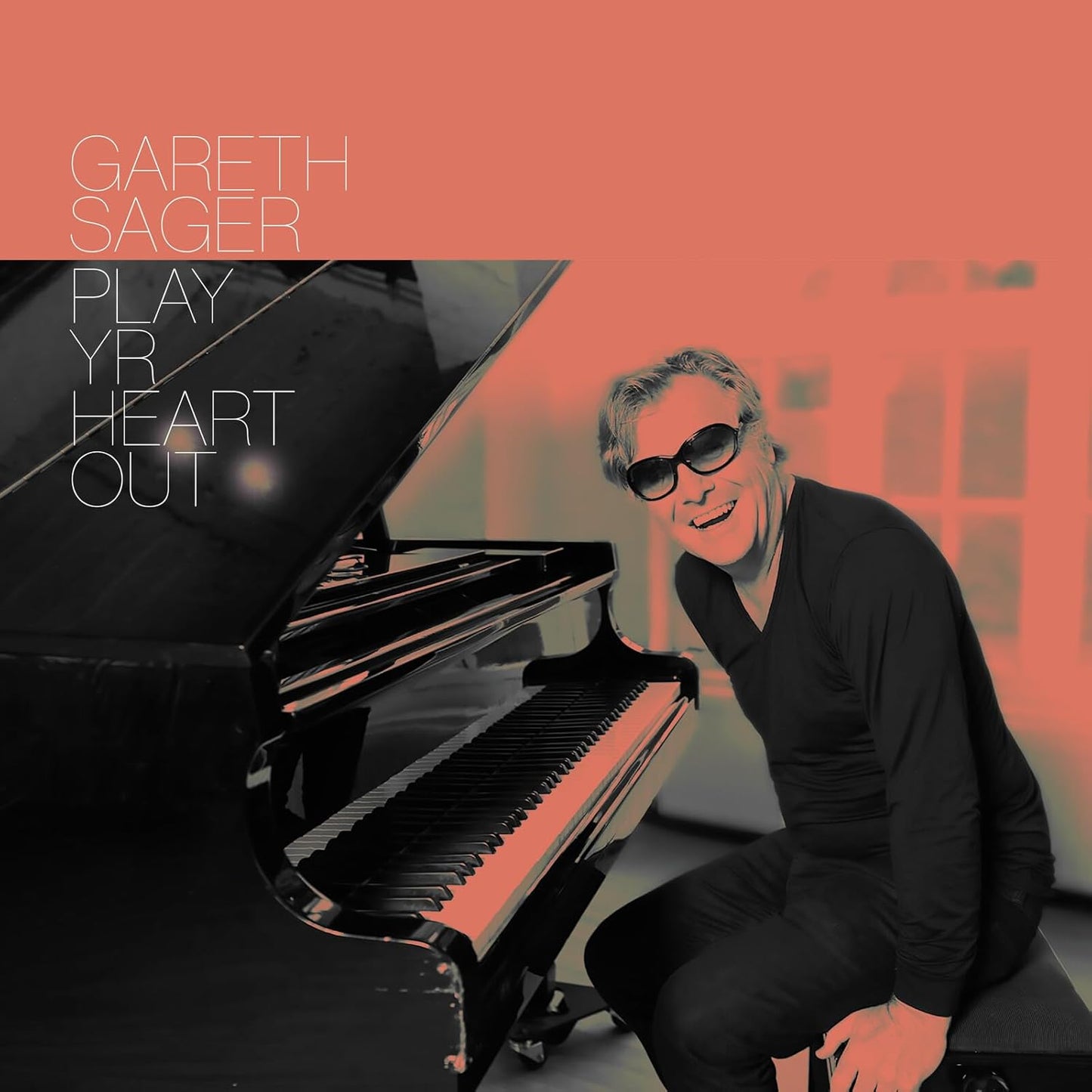 Gareth Sager album cover featuring a man at a grand piano.