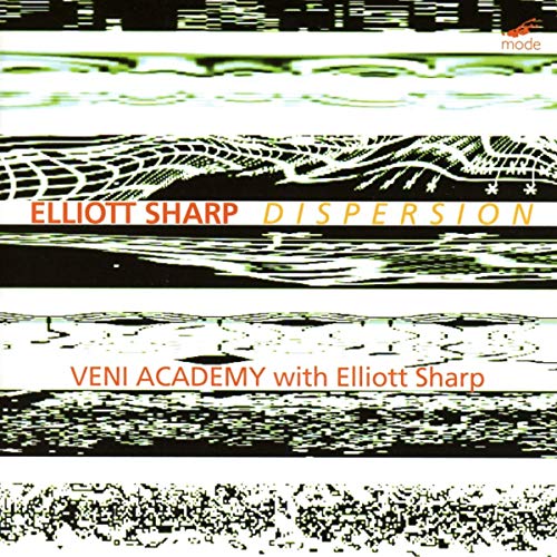 CD cover for Elliott Sharp’s “Dispersion” with abstract white lines on black.