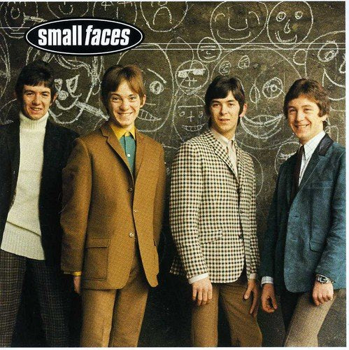 Small Faces band portrait with chalk-drawing background, album cover.