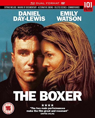 Blu-ray cover for "The Boxer" featuring Daniel Day-Lewis and Emily Watson.