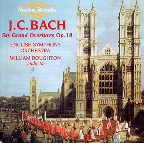 CD cover: Salisbury Cathedral painting with orchestra figures in red.