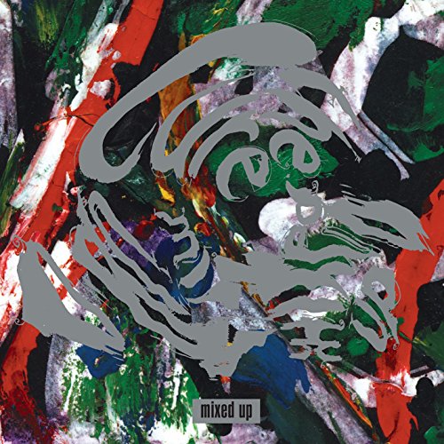 Album cover for The Cure’s “Mixed Up” with abstract, colorful paint strokes.