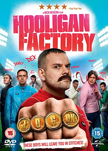 DVD cover for "Hooligan Factory" featuring a group of men and brass knuckles.