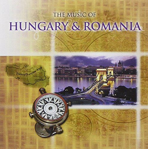 CD cover for “The Music of Hungary & Romania” with map and compass.