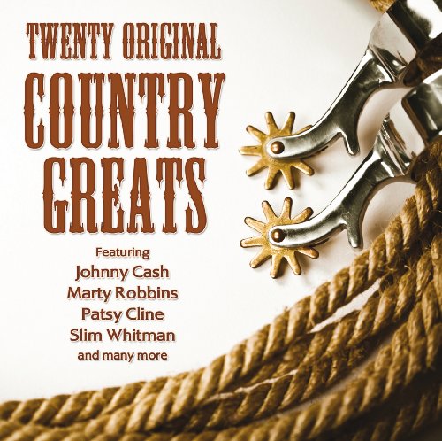 CD cover for “Twenty Original Country Greats” with spurs and rope.
