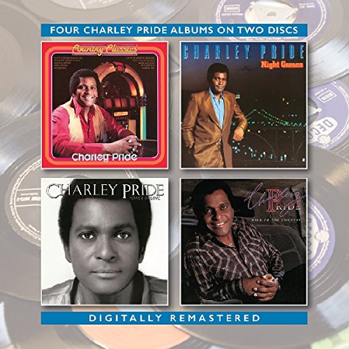 Charley Pride CD cover featuring four album artworks and vinyl records.