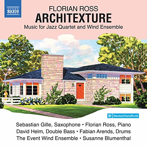 CD cover for "Architexture" featuring a painted image of a stone house.