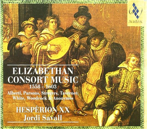 CD cover featuring a Renaissance painting of musicians playing lutes and viols.