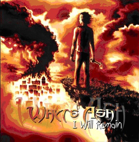 CD cover: lone figure stands before a fiery, apocalyptic landscape.