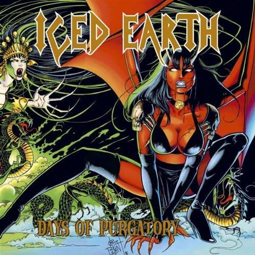 Iced Earth album cover, "Days of Purgatory," featuring fantasy art.