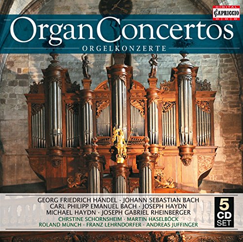 CD cover for "Organ Concertos" featuring a baroque pipe organ.