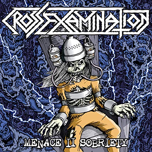 CD cover: skeletal figure in electric chair with band logo.