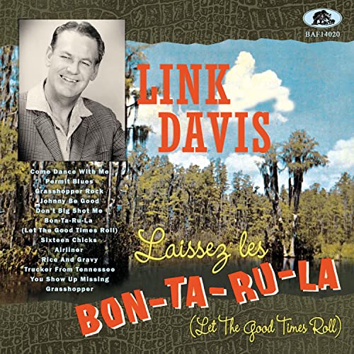 Album cover for Link Davis’ “Laissez Les Bon-ta-ru-la” with artist portrait.