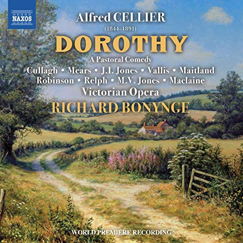 CD cover for Alfred Cellier’s “Dorothy” featuring a pastoral landscape.