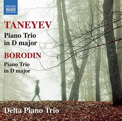 CD cover with misty forest scene, composers Taneyev and Borodin named.