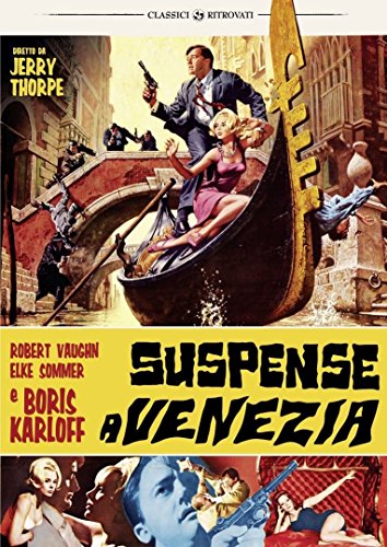 DVD cover for "Suspense A Venezia" featuring a gondola and figures with guns.