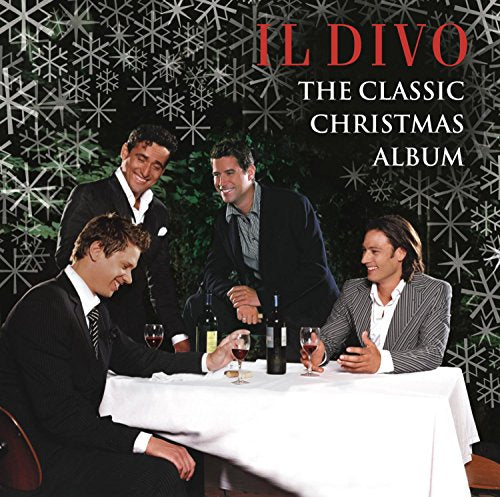 Il Divo album cover featuring four men at a table with wine.