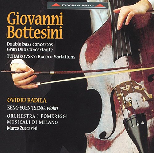 CD cover featuring a double bass, bow, and violin scroll.