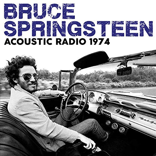 Bruce Springsteen in a vintage car, album cover for Acoustic Radio 1974.