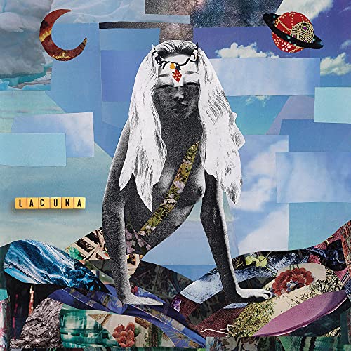 Collage album cover featuring a person with an animal head and celestial objects.